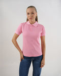Camiseta Polo Feminina Premium Rosa Claro