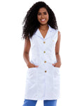 Jaleco Feminino Lorie Branco Gola Blazer Sem Manga