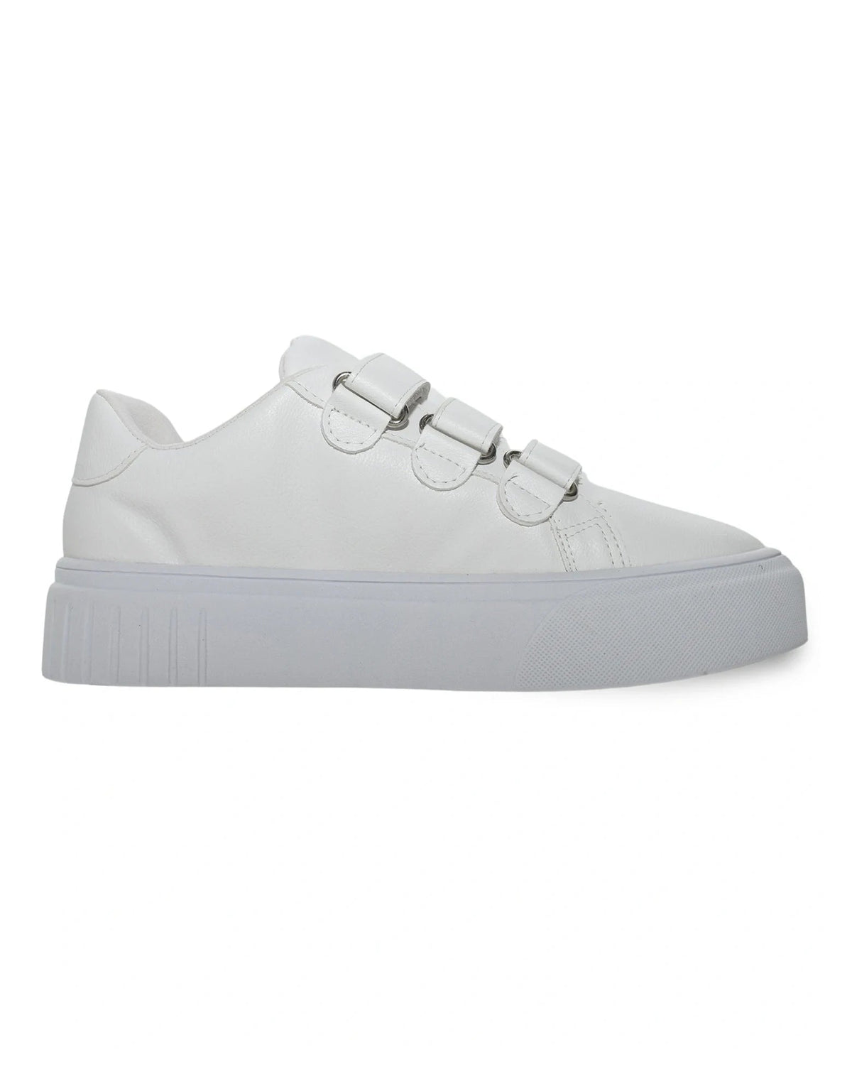 Tênis Feminino Lia branco com velcro, detalhe das tiras de ajuste — foto 2