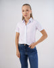 Camisa Social Feminina Premium Manga Curta Branca