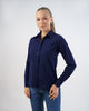Camisa Social Feminina Premium Manga Longa Azul Marinho