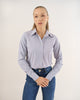 Camisa Social Feminina Premium Manga Longa Cinza Claro