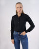 Camisa Social Feminina Premium Manga Longa Preta