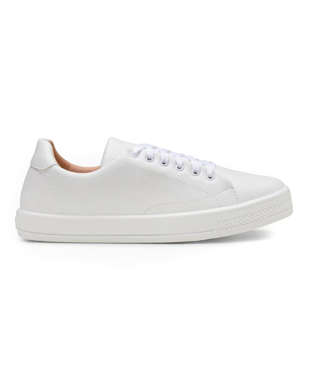 Tênis Feminino Isa casual branco com cadarço, detalhe do cabedal — foto 2