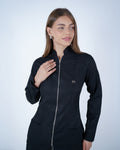 Jaleco Feminino Smooth Preto Com Zíper