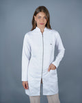Jaleco Feminino Smooth Branco Com Zíper