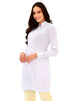 Jaleco Feminino Básic New Branco Gola Padre e Punho Com Botão