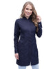 Jaleco Feminino Simple Color Azul Marinho Com Botões Cobertos