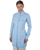 Jaleco Feminino Slim Charm Color Azul Claro Com Viés Branco