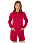 Jaleco Feminino Valentine Cereja com Zíper Dourado
