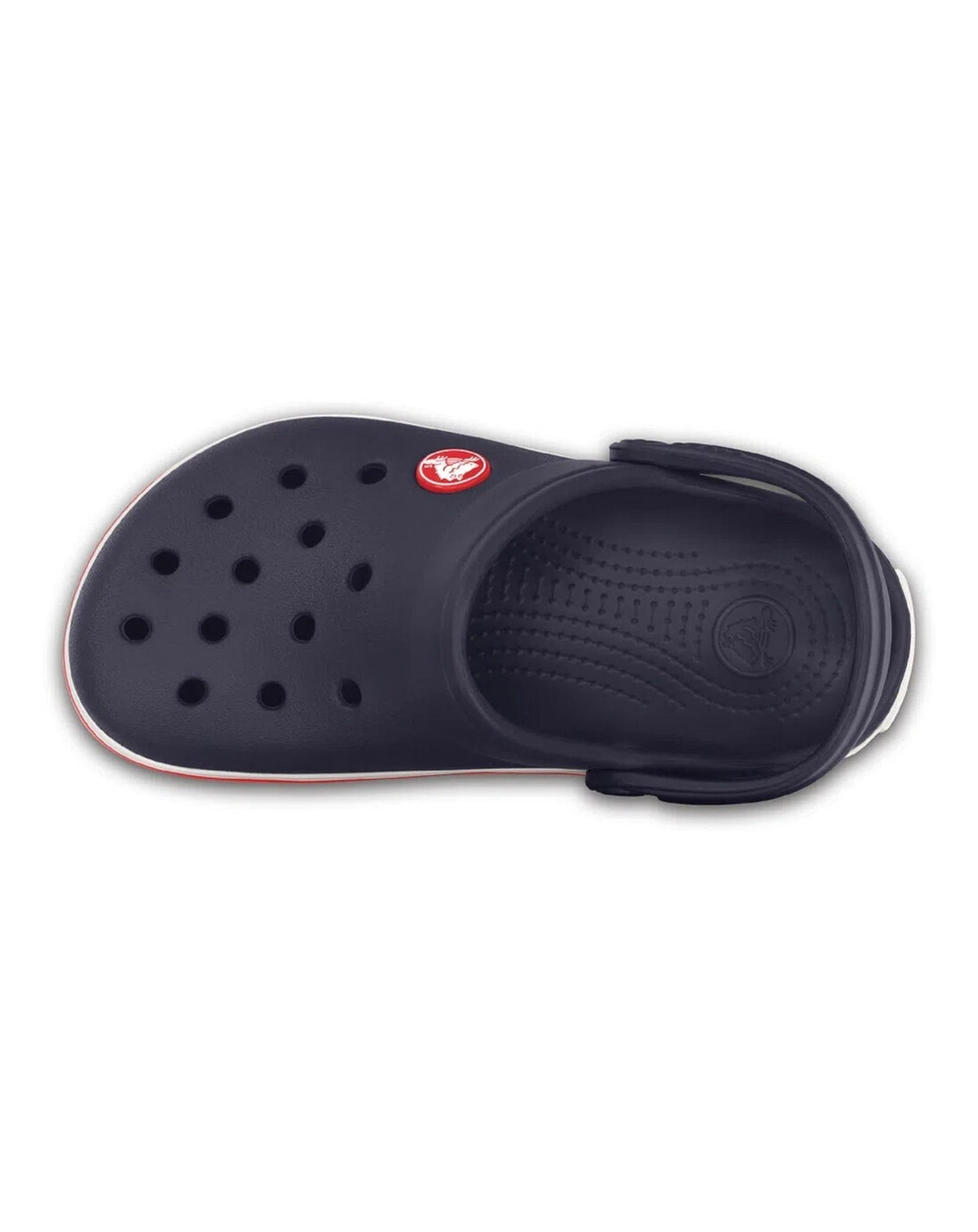 Sandália Crocs Crocband Clog Navy vista de cima, destacando os furos de ventilação e a palmilha texturizada — foto 5