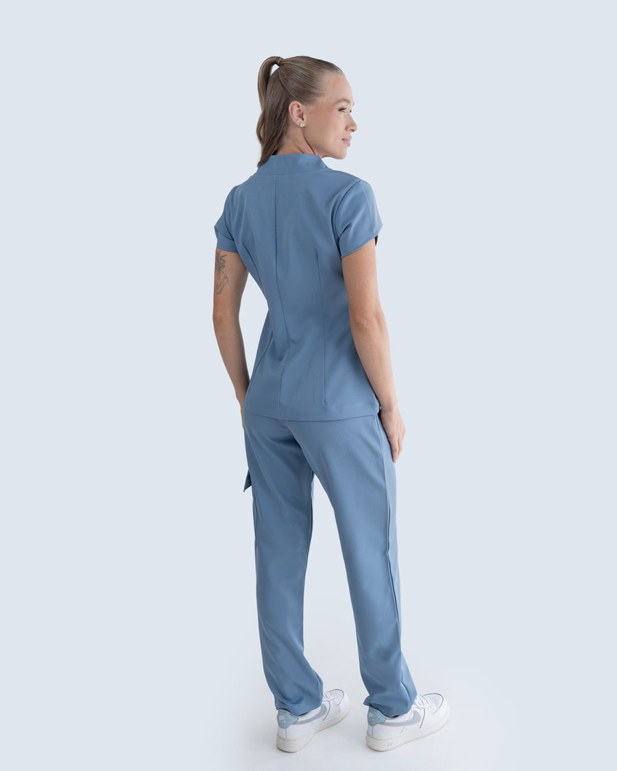 Scrub Feminino Essential Azul Grafite
