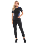 Scrub Feminino Lily Soft Preto Com Azul Marinho