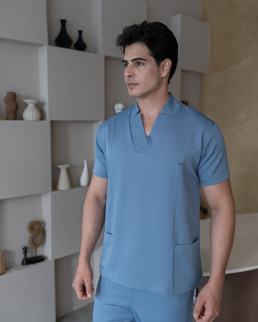 Scrub Masculino Essential Azul Grafite