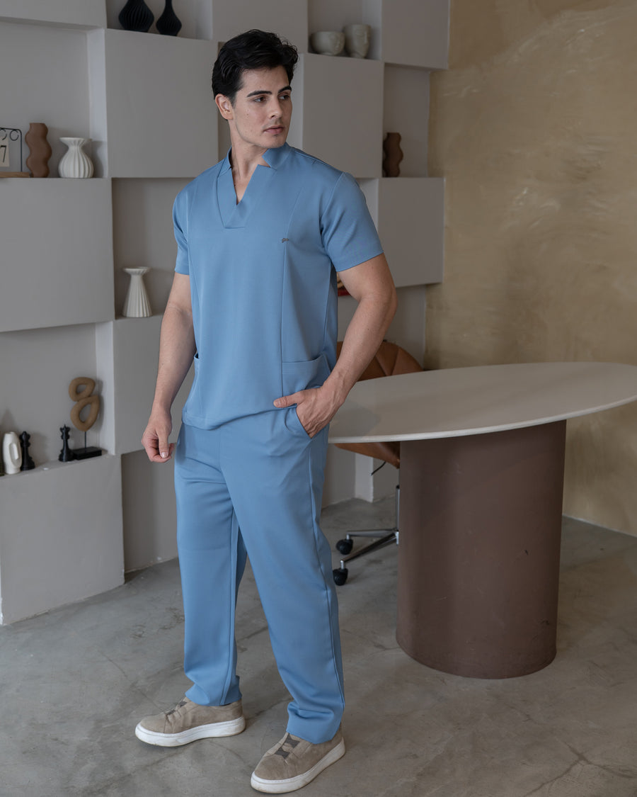 Scrub Masculino Essential Azul Grafite