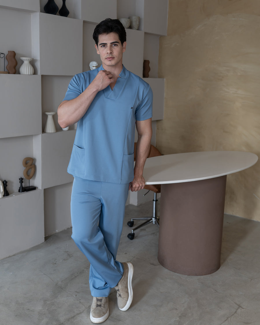 Scrub Masculino Essential Azul Grafite