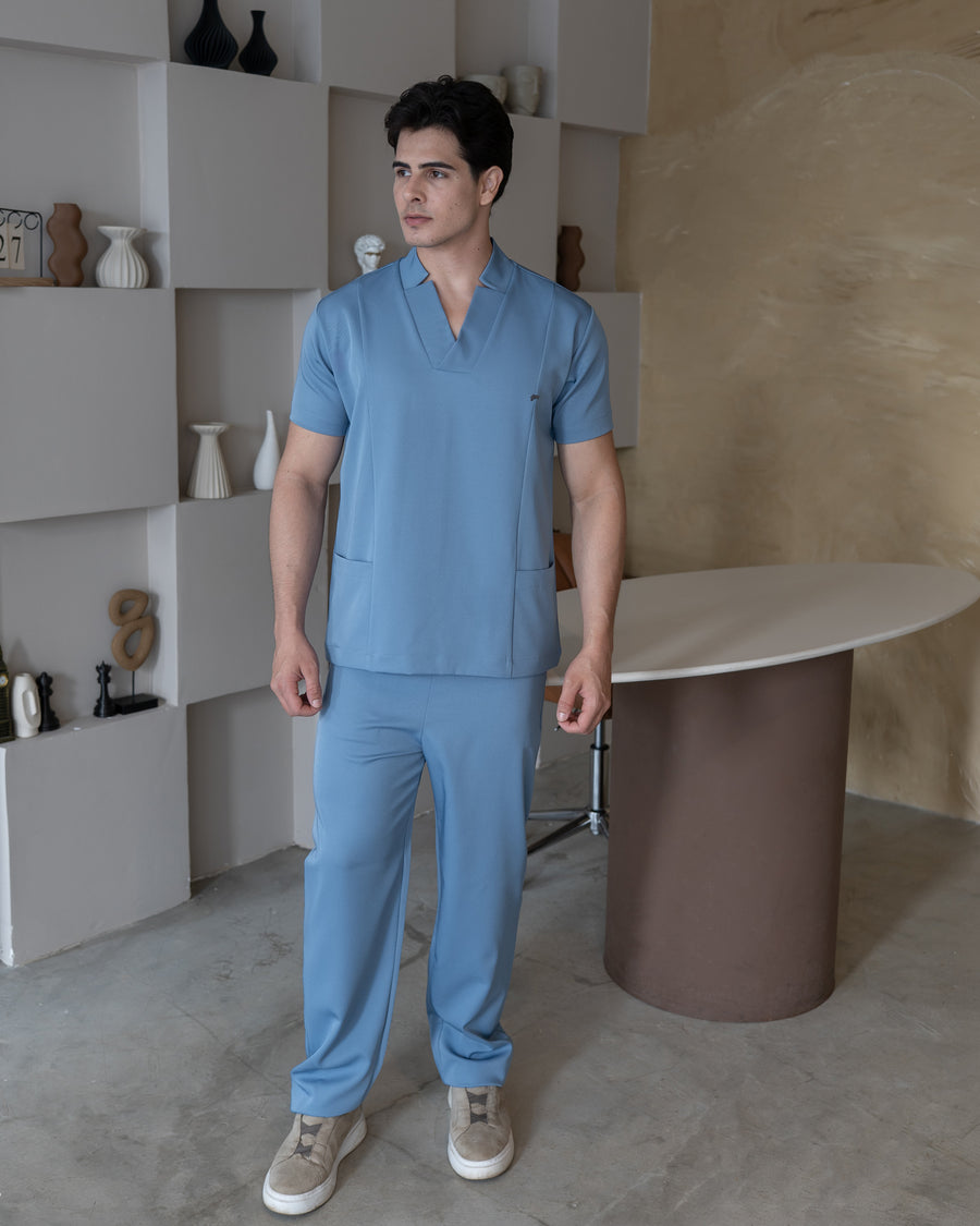 Scrub Masculino Essential Azul Grafite