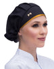 Touca Elástico Feminina Preto Com Viés Dourado